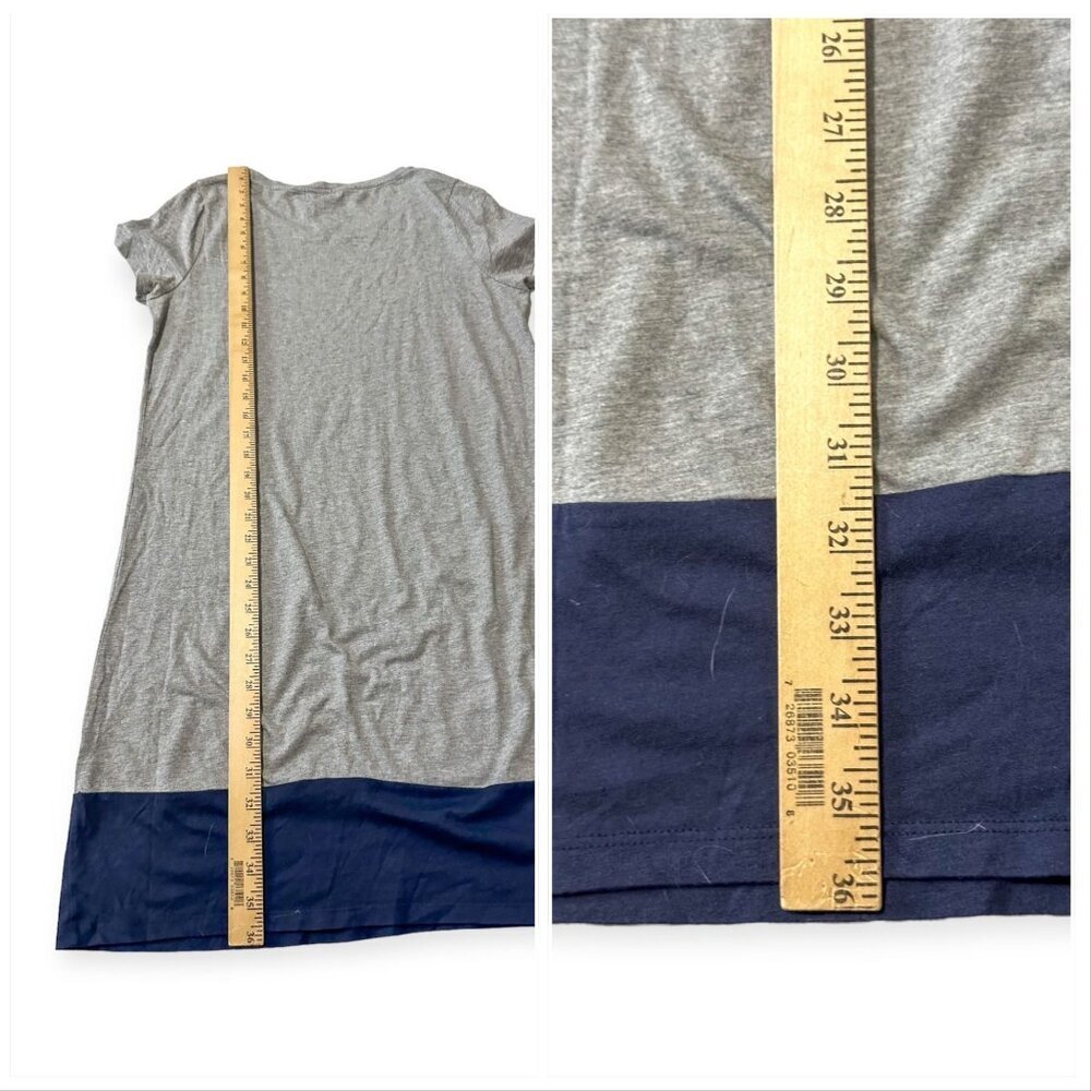 Boden T-shirt  Shift Short Dress, Gray & Navy,  wh766 - Picture 12 of 13